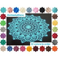 Blaue Häkeldeckchen-Häkeldeckchen-Häkeldeckchen-Blaue Häkeldeckchen-Häkeltischdecke-Serviette-Handgemachte Tischdecke von DoiliesbyElena