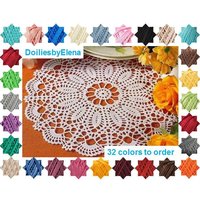 Häkeldeckchen - Großes Deckchen Wohndeko Weißes Handgemachte Tischdecke von DoiliesbyElena