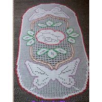 Häkeldeckchen - Häkeltischdecke Wohndeko Farbiges Handgemachte Tischdecke von DoiliesbyElena