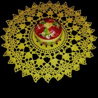 Häkeldeckchen - Wohndeko Gelbes Handgemachte Tischdecke von DoiliesbyElena