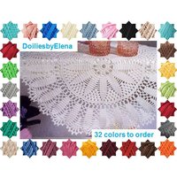 Häkeldeckchen - Wohndeko Weißes Handgemachte Tischdecke von DoiliesbyElena