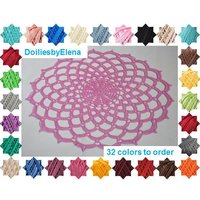 Rosa Häkeldeckchen - Wohndeko Handgemachte Tischdecke von DoiliesbyElena