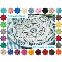Versandfertig Häkeldeckchen - Wohndeko Weißes Handgemachte Tischdecke von DoiliesbyElena