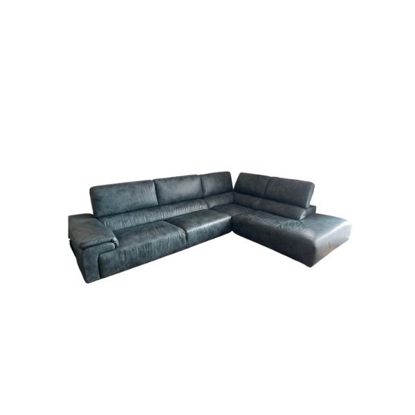 Blaue Ledercouch Gerard mit Eckfunktion, Doimo Design von Doimo Design