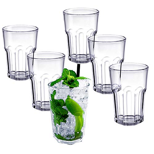 Doimoflair Cocktailglas Graniti 35 cl aus Acryl Hartes Kunststoff Plastik Mehrwegbecher Transparent Set 6 Stück von Doimoflair