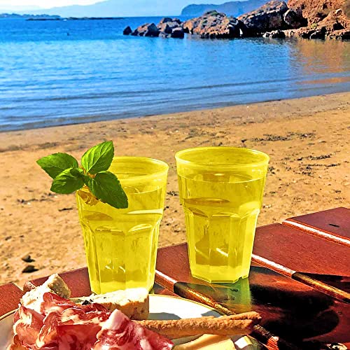 Cocktail Glas Doimoflair Mehrwegbecher PoppyMono 35 cl aus Kunststoff Plastik (PP) Gelb Set 25 Stück von DoimoFlair