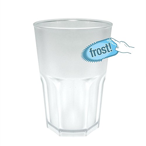 Doimoflair Cocktailglas Graniti 35 cl. aus Hartes Acryl Kunststoff Cocktailbecher Plastik Transparent Frost Optik Set 5 stk. von Doimoflair