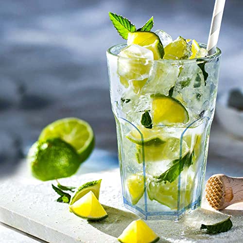 DoimoFlair Cocktailglas Graniti 35 cl. aus Hartes Acryl Kunststoff Plastik Mehrwegbecher Transparent mit Blauen Reflexionen Set 6 Stück von DoimoFlair