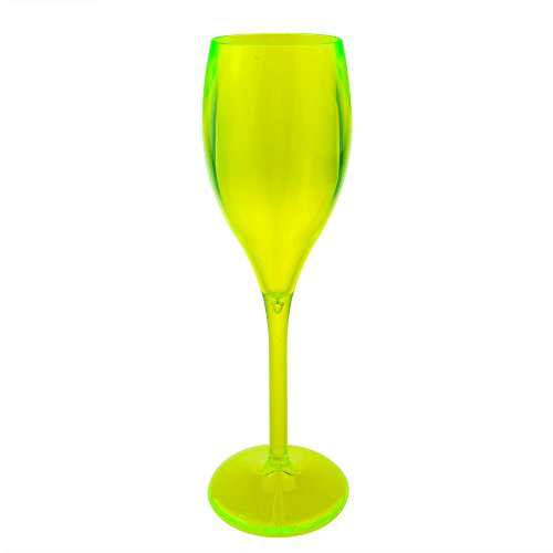 DoimoFlair Sektglas Sektkelch Sektflüte Tulpenglas Kelchglas Weinglas Weißweinglas Mehrwegglas Gelb Kunststoff Plastik Glas Camping Outdoor Set 6 Stück von DoimoFlair