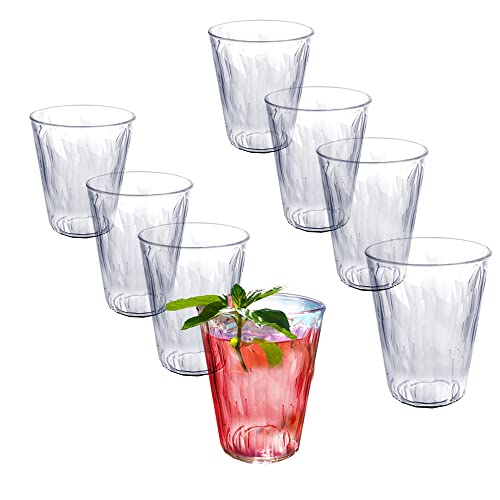 Doimoflair Cocktailglas Graniti 34 cl. aus Hartes Acryl Kunststoff Cocktailbecher Plastik Ice Effect Optik Set 8 stk, Transparent von Doimoflair