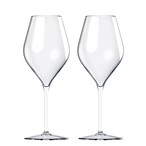 Doimoflair Weingläser aus Kunststoff bruchsicher Weinbecher Trinkgläser Plastik Transparent 38 cl. Set 2 Stück von Doimoflair