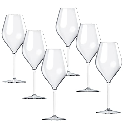 Doimoflair Weingläser aus Kunststoff bruchsicher Weinbecher Trinkgläser Plastik Transparent 38 cl. Set 6 Stück von Doimoflair