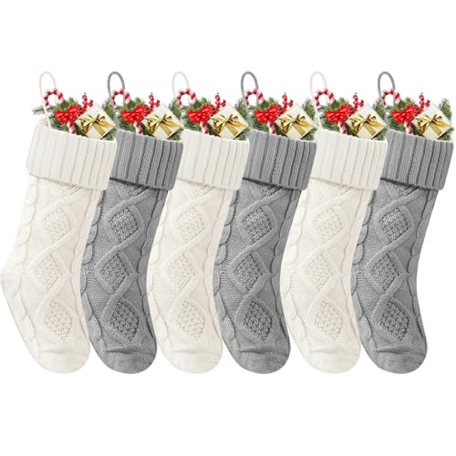 Doitory Weihnachtsstrümpfe, 45,7 cm, lange Stricksocken, Weihnachtsdekoration, hängender Strumpf für Kamin, Weihnachtsbaumstrumpf Ornamente für Familie Doitory Weihnachtsstrümpfe, 45,7 cm, lange Stricksocken, Weihnachtsdekoration, hängender Strumpf für Kamin, Weihnachtsbaumstrumpf Ornamente für Familie von Doitory