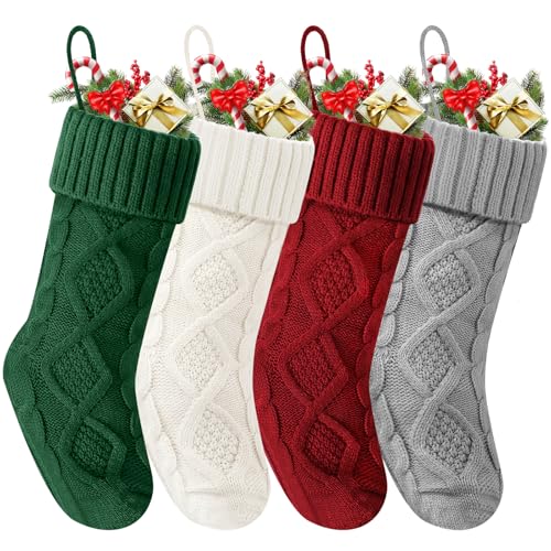 Doitory Weihnachtsstrümpfe, 45,7 cm, lange Stricksocken, Weihnachtsdekoration zum Aufhängen, Kamin, Weihnachtsbaumstrumpf, Ornamente für Familie Doitory Weihnachtsstrümpfe, 45,7 cm, lange Stricksocken, Weihnachtsdekoration zum Aufhängen, Kamin, Weihnachtsbaumstrumpf, Ornamente für Familie von Doitory