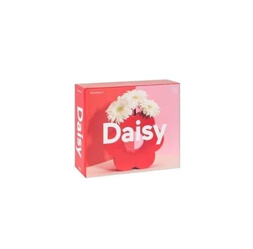 DOIY - Moderne dekorative Vase - Gänseblümchenform - Aus Keramik - Blumenvase - Dekorative Vase - Rot - 5x20x18 cm - 5x20x18 cm von Doiy