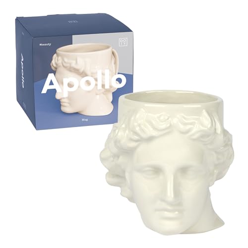 Doiy - Frühstückstasse - Design des Gottes Apollon - Hergestellt aus Keramik - Originelle Tassen als Geschenk - Mikrowellengeeignet - Farbe Weiß - 8x15x15 cm von Doiy
