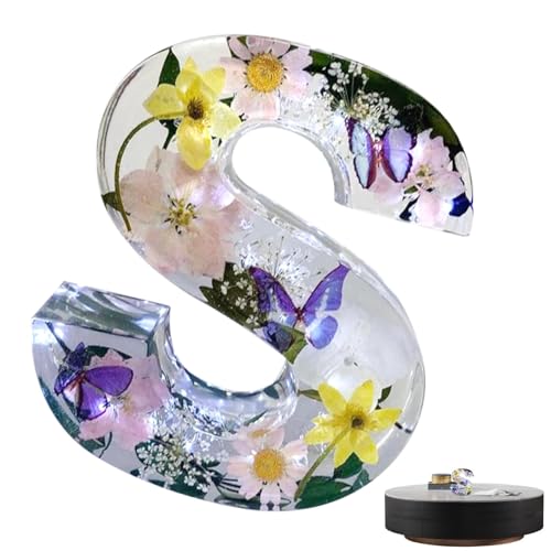 Blumen Harz Nachtlicht - Personalisiertes Namensnachtlicht, Getrocknete Blumen-Buchstaben Aus Kunstharz Mit LED-Licht, Gepresste Blumenharzbuchstaben, Sie Muttertagsgeschenke, Für Mutter, F-rau Blumen Harz Nachtlicht - Personalisiertes Namensnachtlicht, Getrocknete Blumen-Buchstaben Aus Kunstharz Mit LED-Licht, Gepresste Blumenharzbuchstaben, Sie Muttertagsgeschenke, Für Mutter, F-rau von Doiyislem