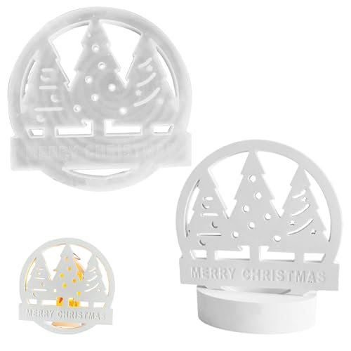 Doiyislem Christmas Silicone Molds - Runde Festtags Gussformen,Wiederverwendbare Weihnachtsbaum Gießformen Für Handgemachtes Basteln Gips Innenbereich Hochzeit Zuhause von Doiyislem