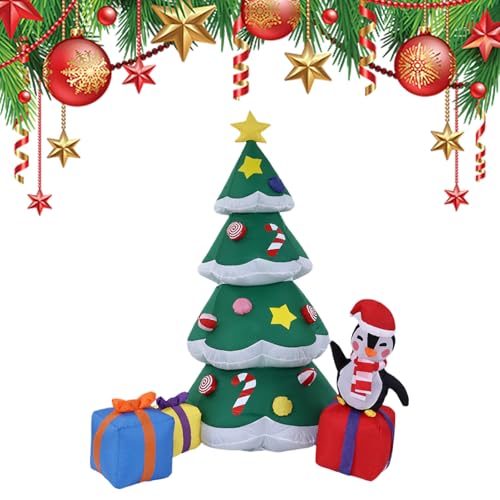 Doiyislem Christmastime Luftdekoration - 1.8m Beleuchtete Aufblasbare Festparty Dekoration | Riesiger Weihnachtsbaum Aufblasbar Mit Weihnachtsmann Und Eingebauten LED-Lichtern - Für Indoor Garten Doiyislem Christmastime Luftdekoration - 1.8m Beleuchtete Aufblasbare Festparty Dekoration | Riesiger Weihnachtsbaum Aufblasbar Mit Weihnachtsmann Und Eingebauten LED-Lichtern - Für Indoor Garten von Doiyislem