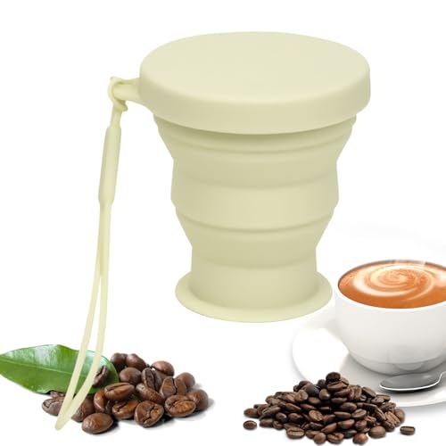 Doiyislem Faltbare Becher Für Unterwegs - 200ml Faltbarer Silicone Reise Trinkbecher | Wiederverwendbare Thermo Tasse Für Heiße Und Kalte Getränke Für Picknick Angeln Outdoor Camping Studio von Doiyislem