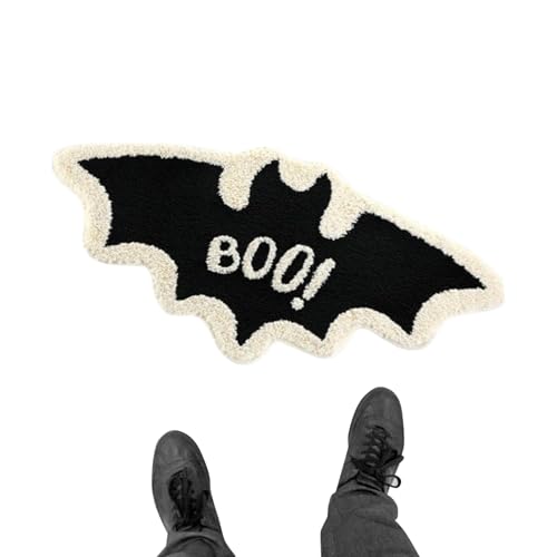Doiyislem Halloween Haustürvorleger - Fledermausförmige Türmatte Halloween | Saugfähiger Weicher Teppich Saisonale Wohnaccessoires für Eingangsbereich Badezimmer Außenbereich Party Feiertage von Doiyislem