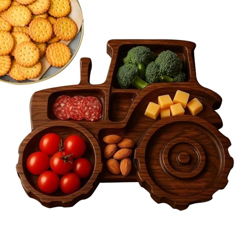 Doiyislem Holz Charcuterie Brett - Dekoratives Charcourier Tablett Käsebrett | Frucht Servierplatte und Tischdekoration mit Motorrad Traktor Bagger für Küche und Esszimmer von Doiyislem
