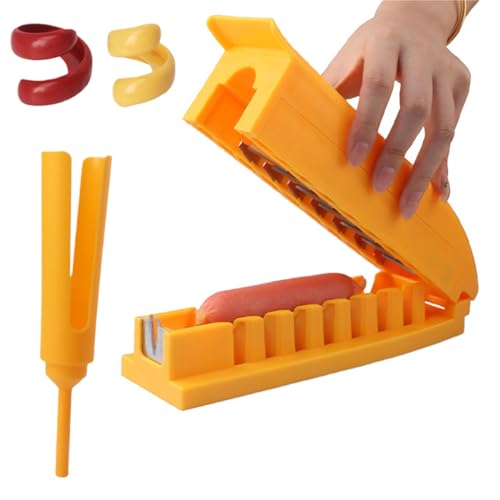 Doiyislem Hot Dog Schneidewerkzeug,Grillwurst-Zerteiler - Ergonomischer Schneider für Restaurant, Grillen, Camping, Outdoor, Küche und Garten BBQ Doiyislem Hot Dog Schneidewerkzeug,Grillwurst-Zerteiler - Ergonomischer Schneider für Restaurant, Grillen, Camping, Outdoor, Küche und Garten BBQ von Doiyislem