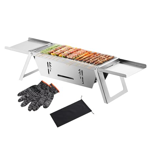 Doiyislem Klappbarer Holzkohlegrill,grill - Rost Aus Edelstahl Für Den Einsatz Bei Zu Hause Balkon Tisch Picknick Camping Reisen von Doiyislem