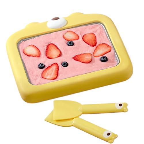 Doiyislem Pan Eiscreme Rollen Hersteller, Sofort Kühlende Kaltplatte, Multifunktionales Haushalts-Eiscremedessert für Jugendliche & Erwachsene von Doiyislem
