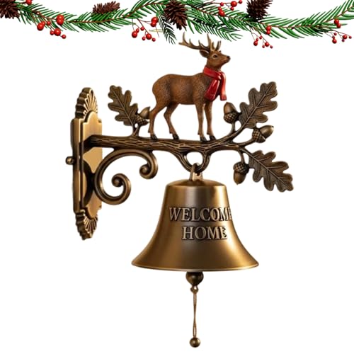 Doiyislem Weihnachtsglocken - Klingel Deko Wanddekoration | Vintage Garten Hof Deko Türklingel Für Hausflur Küche Innen Außen von Doiyislem