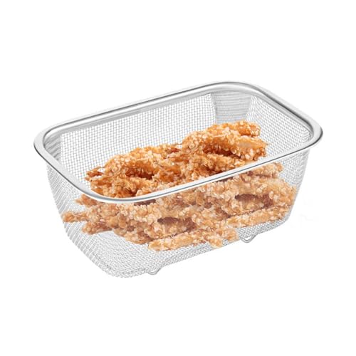 Rechteckiger Siebkorb - Feinmaschiges Ölsieb, Edelstahl Frittierkorb, Küchensieb Siebkorb | Pommes-Frites Halter | Gemüse-Obst-Sieb-Sieb-Küchenwerkzeuge | Mehrzweck-Abflusskorb Für Die Wohnküche Rechteckiger Siebkorb - Feinmaschiges Ölsieb, Edelstahl Frittierkorb, Küchensieb Siebkorb | Pommes-Frites Halter | Gemüse-Obst-Sieb-Sieb-Küchenwerkzeuge | Mehrzweck-Abflusskorb Für Die Wohnküche von Doiyislem