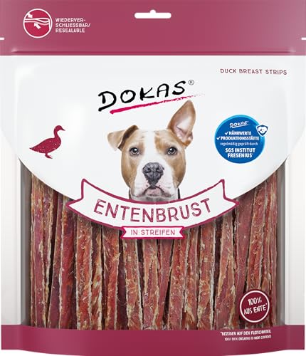 DOKAS Getreidefreier Premium Snack in Streifen für Hunde – Aus Entenbrustfilet von Dokas