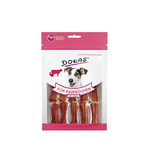 DOKAS - 5cm Kauknochen mit Ente 1er Pack (1 x 120g) von Dokas