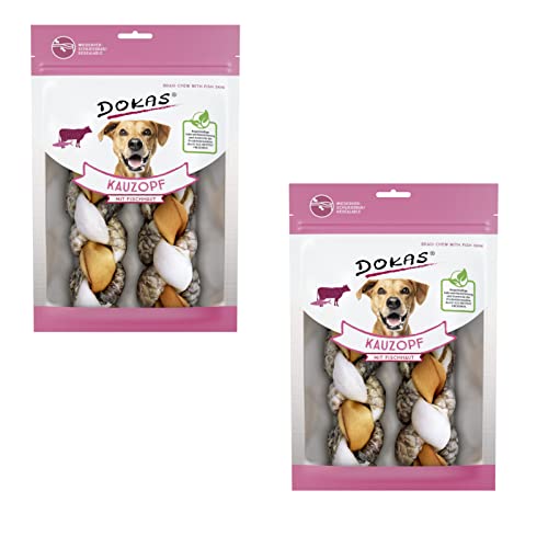 Dokas Dog Kauzopf mit FISCHHAUT - Doppelpack - 2 x 120g von Dokas