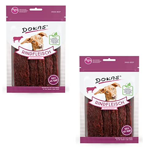 Dokas Dog RINDFLEISCH getrocknet für Hunde - Doppelpack - 2 x 70 g von Dokas