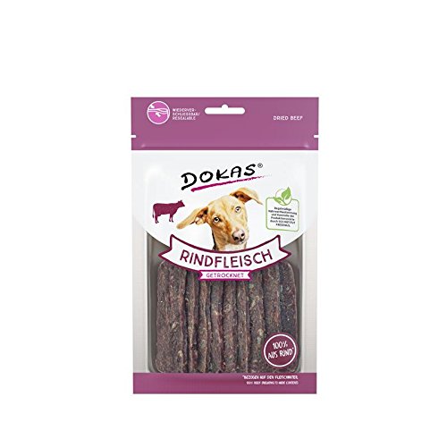Dokas Dog Rindfleisch getrocknet für Hunde als Snack - 12 x 70g von Dokas
