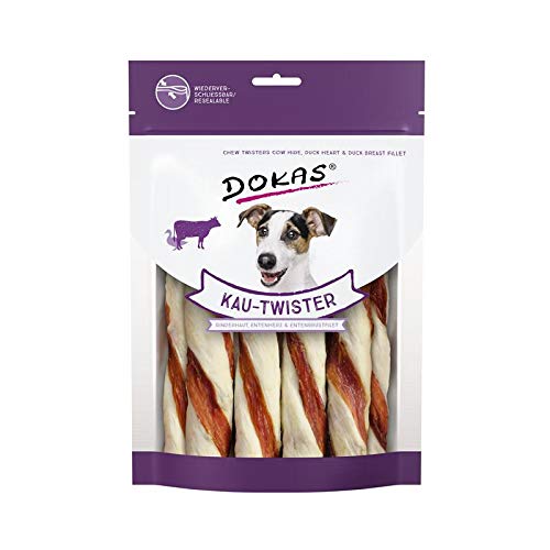 Dokas Kau-Twister Rinderhaut, Entenherz&Entenbrust | 9X 200g Hundesnack von Dokas