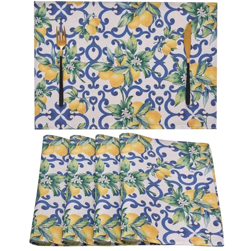 Summer Lemons Platzsets 45x32cm Sommer Tischsets Platzsets Abwaschbar Tischset Abwaschbar Zitrone Platzsets Tischsets Polyester Platzset Tischset für Drinnen Draußen Esstisch Party Hochzeit 4er Set Summer Lemons Platzsets 45x32cm Sommer Tischsets Platzsets Abwaschbar Tischset Abwaschbar Zitrone Platzsets Tischsets Polyester Platzset Tischset für Drinnen Draußen Esstisch Party Hochzeit 4er Set von Dokeleen