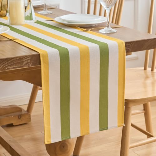 Tischläufer Modern Tischläufer Gelb Tischläufer Grün Bunt Streifen Tischläufer Polyester Tischläufer Modern Wohnzimmer Tischläufer Vintage Tischdecke für Esszimmer Urlaub Party Picknick 40x140cm Tischläufer Modern Tischläufer Gelb Tischläufer Grün Bunt Streifen Tischläufer Polyester Tischläufer Modern Wohnzimmer Tischläufer Vintage Tischdecke für Esszimmer Urlaub Party Picknick 40x140cm von Dokeleen
