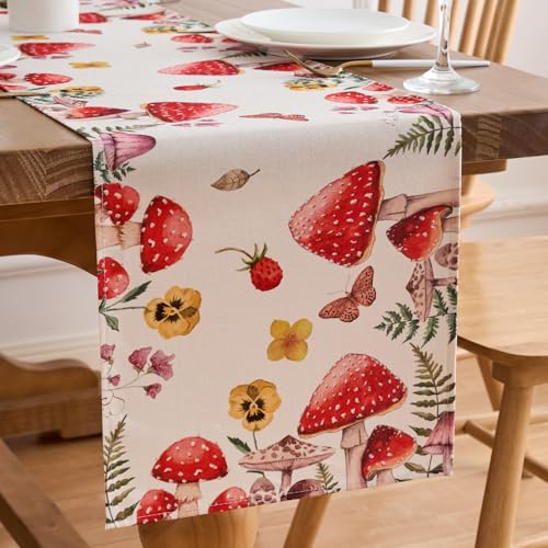 Tischläufer Pilz Tischläufer Modern Tischläufer Rot Tischläufer Abwaschbar Tischläufer Erdbeere Schmetterling Polyester Tischläufer Bunt Tischläufer Sommer 33x183cm Herbst Tischläufer für Esstisch Tischläufer Pilz Tischläufer Modern Tischläufer Rot Tischläufer Abwaschbar Tischläufer Erdbeere Schmetterling Polyester Tischläufer Bunt Tischläufer Sommer 33x183cm Herbst Tischläufer für Esstisch von Dokeleen