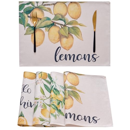 Tischsets Platzsets Abwaschbar 45x32cm Platzset Zitrone Frühling Sommer Dekoration Tischset Gelb Polyester Tropische Früchte Platzset Holiday Place Mats Washable Kitchen Party Decoration 4er Set Tischsets Platzsets Abwaschbar 45x32cm Platzset Zitrone Frühling Sommer Dekoration Tischset Gelb Polyester Tropische Früchte Platzset Holiday Place Mats Washable Kitchen Party Decoration 4er Set von Dokeleen