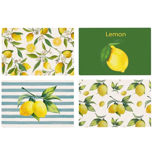 Tischsets Platzsets Abwaschbar 45x32cm Platzset Zitrone Tischset Gelb Tropische Früchte Platzset Polyester Platzdeckchen Tischsets Abwaschbar Frühling Sommer Dekoration für Küche Party 4er Set Tischsets Platzsets Abwaschbar 45x32cm Platzset Zitrone Tischset Gelb Tropische Früchte Platzset Polyester Platzdeckchen Tischsets Abwaschbar Frühling Sommer Dekoration für Küche Party 4er Set von Dokeleen