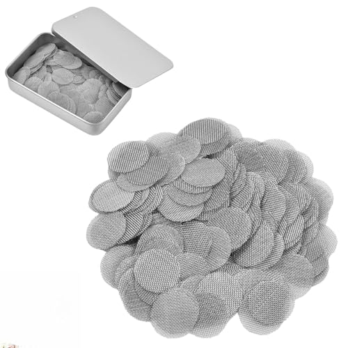 Dokeno 15mm Pfeifensiebe, 200 Stück Edelstahl Rohrfilter Bildschirme Pfeifensiebe Einlegesiebe Rohr Filterung Pfeife Metall Sieb Rauchfilter Screen mit Aufbewahrungsbox von Dokeno