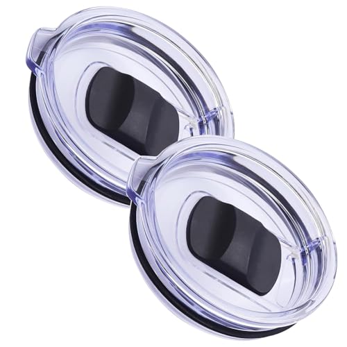Dokeno 2 Stück 850 ML Becherdeckel, Transparente Ersatzdeckel, Auslaufsichere Reise Deckel, Becher Abdeckung mit magnetischem Schieberschalter, Ersatzdeckel für Becher, Reisebecher(schwarz) von Dokeno
