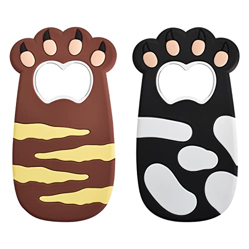 Dokeno 2 Stück Bieröffner, Magnetisch Dosenöffner für Kühlschrank, Cartoon Katzenpfote Glasöffner, Bier Deckelöffner, Flaschenöffner mit Magnet, Öffner für Bier, Familie, Restaurant von Dokeno