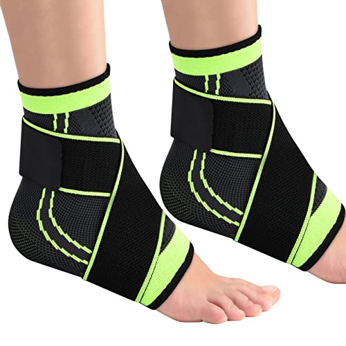 Dokeno 2 Stück Sprunggelenkbandage, Einstellbares Knöchelbandage Atmungsaktiv Fußbandage Flexible Knöchelbandage Sprunggelenk Rechte und Linke Fußgelenk für Frauen Männer von Dokeno