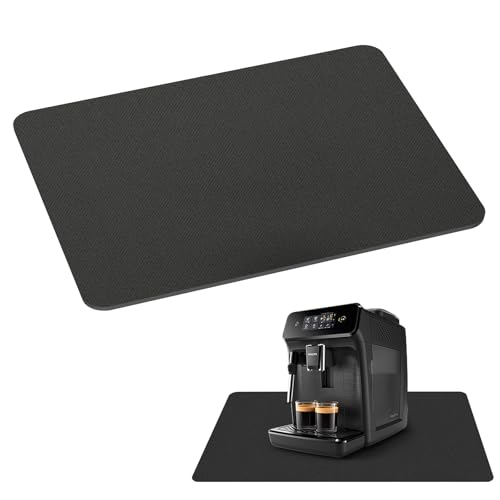 Dokeno Abtropfmatte, Kaffeemaschinenmatte, Abtropfmatte Geschirr mit Rutschfester Gummi-Rückseite, Hitzebeständig, rutschfest Abtropfmatte Spüle für Küche, Spüle, Geschirr 40 x 60 cm（schwarz） von Dokeno
