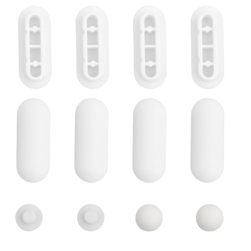 Dokeno 12 Stück WC Sitzdeckelpuffer, WC Dämpfer WC Sitzpuff Auflagestopfen Stoßstangen Pads WC-Sitz-Puffer Stoßstange Toilettensitzpuffer Ersatzteil für Zuhause Büro Hotel (Weiss) von Dokeno