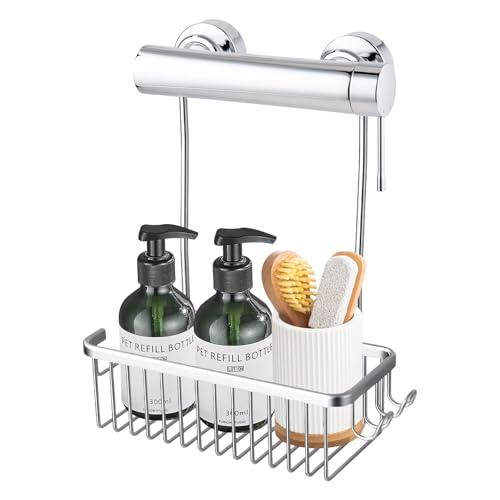 Duschablage zum hängen Duschregal Ohne Bohren, Duschablage Ohne Bohren Duschregal Hängen, Shampoo Halterung, für Dusche Halterung Shower Shelf Bad Regal Seifenhalter, 36 x 30 x 12 cm von Dokeno