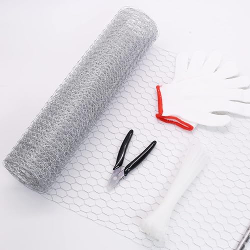 Maschendrahtzaun 40cm x 5m,Sechseckgeflecht Volierendraht Hasendraht Hühnerzaun Drahtgitter Drahtzaun Drahtgeflecht 6eck Gartenzaun | Verzinkt | Maschen 25 mm von Dokeno